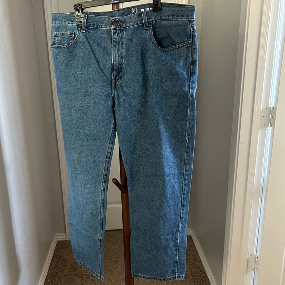 Men’s George Medium Wash Regular Fit Straight Leg Denim Jeans Size 42x32 |C64 - Picture 13 of 16